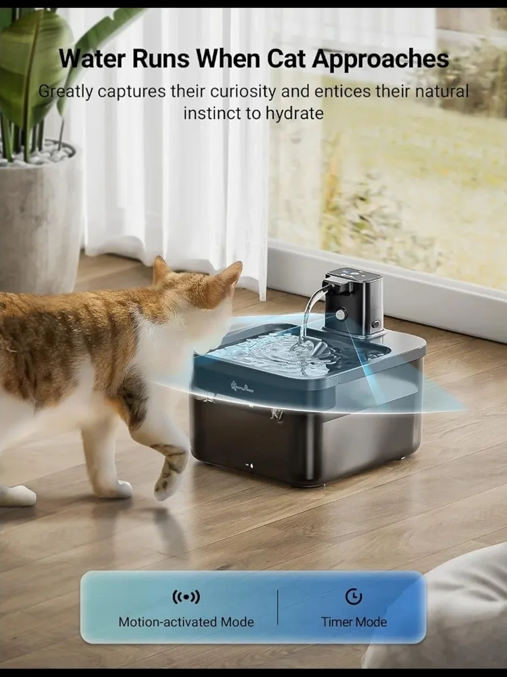 DownyPaws Black Pet Water Fountain